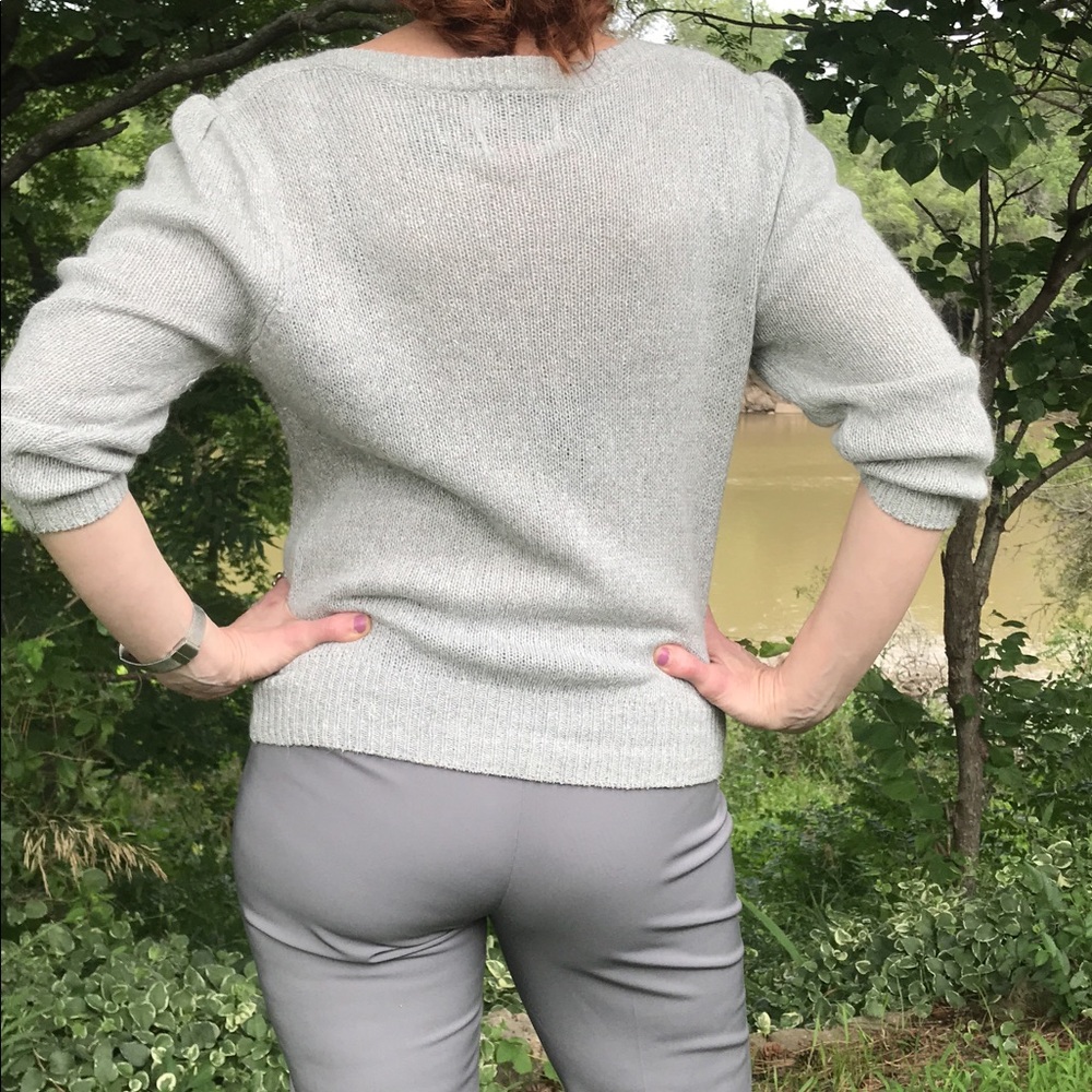 Vintage Tally-Ho Gray Silk Blend Sweater - Picture 4 of 11